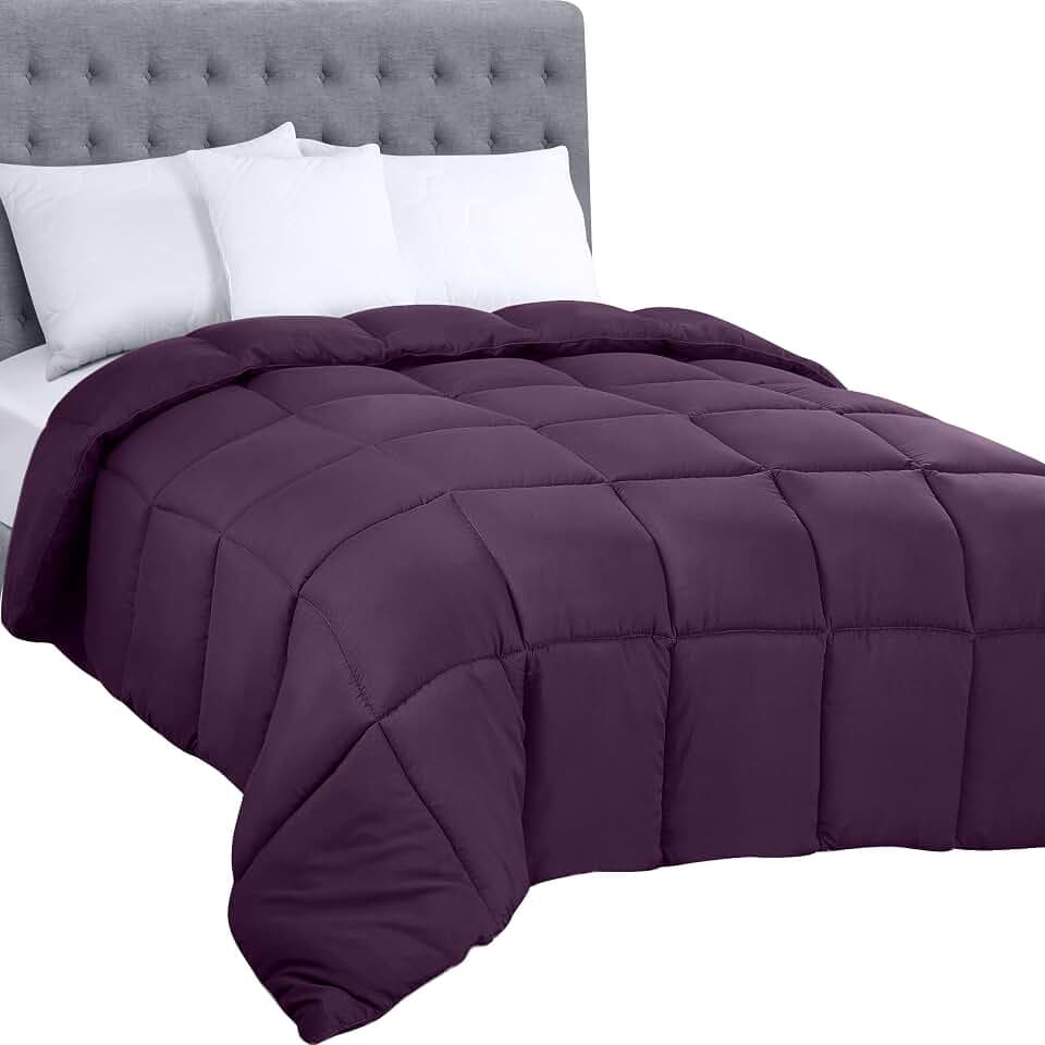 Utopia Bedding King Size Bettdecke, Plüsch, silikonisierte Faserfüllung, Boxgenäht, Pflaume