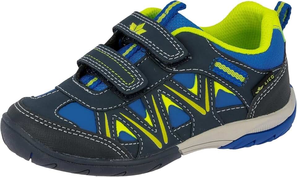 Lico Unisex Kinder Kolibri V H Sneaker, Blau Marine Lemon, 34 EU