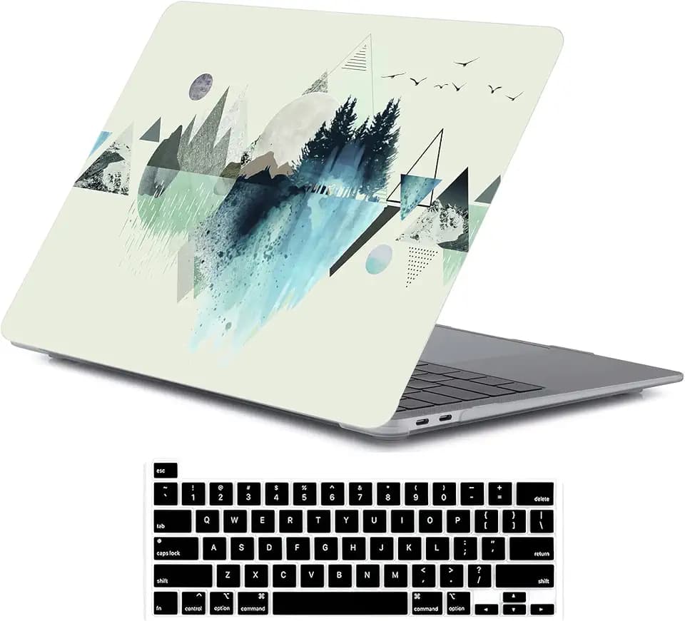 LanBaiLan Compatible for MacBook Pro 13 inch with Touch Bar 2022 2021 2020 2019 2018 2017 2016 Release M1 M2 A2338 A2289 A2251 A2159 A1989 A1706 A1708, Laptop Case & Keyboard Cover, Mountain Pattern