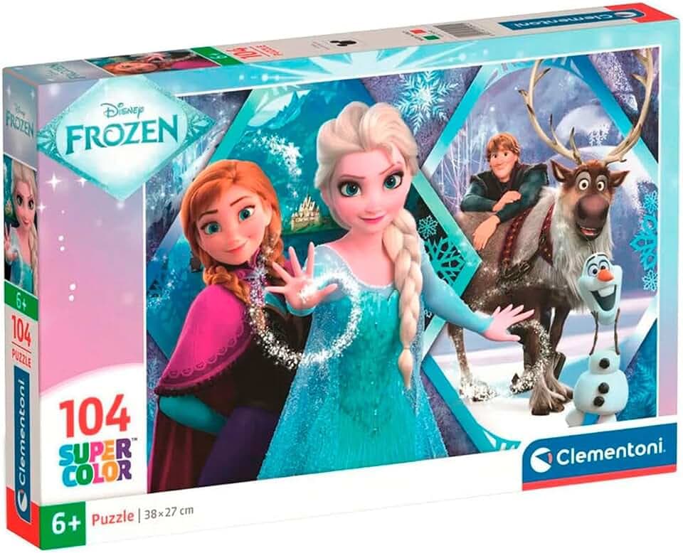 Clementoni Puzzle Frozen 104 Stücke für Kindern 6-8 Jahre, Cartoon