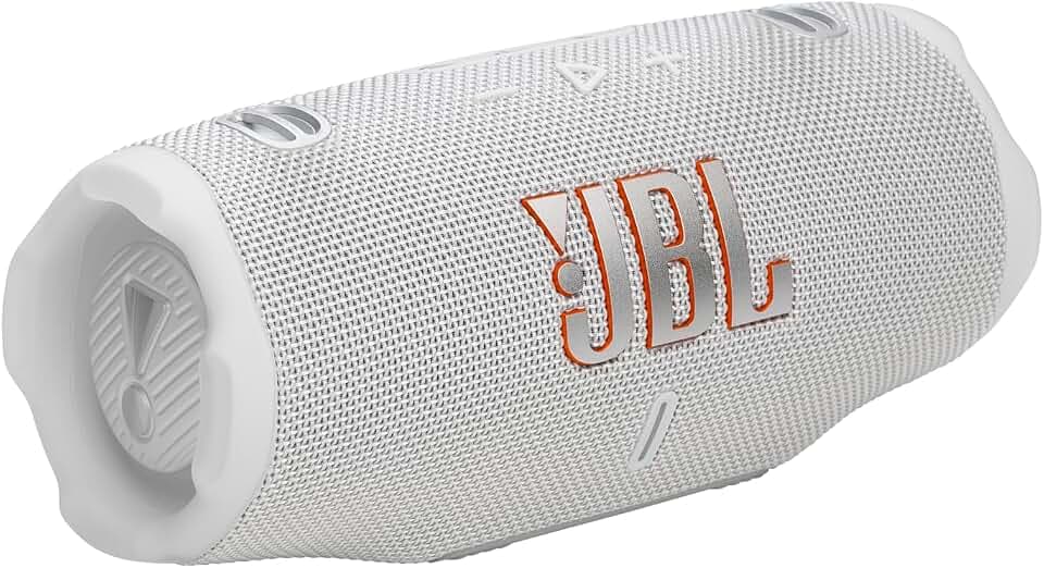 JBL Charge 6 Portable Bluetooth Speaker, Waterproof, Drop-Proof - White