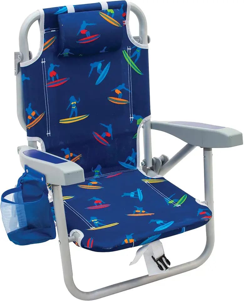 Rio Brands 5-Position Kids' Lay Flat Beach Chair, Surf Power Surfer