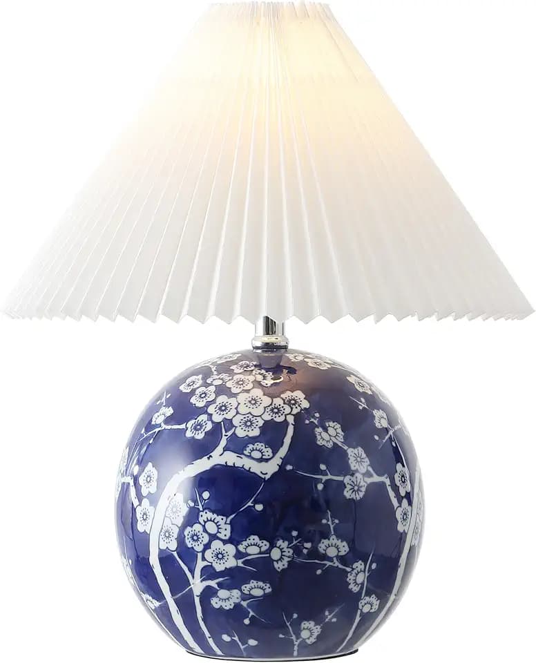 JONATHAN Y Shishen Table Lamp Chinoiserie Orb Ceramic 19.5", Navy/White