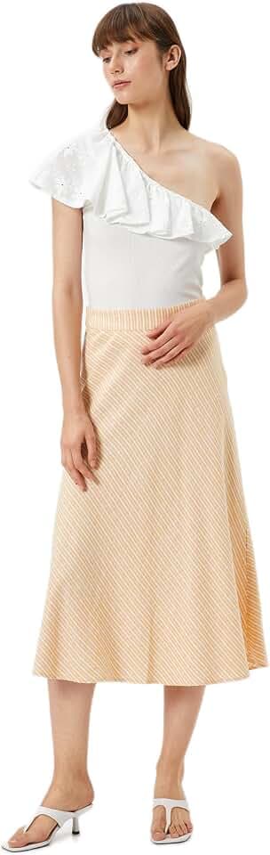Koton Damen Mix Medium Rise A Line Midi Skirt