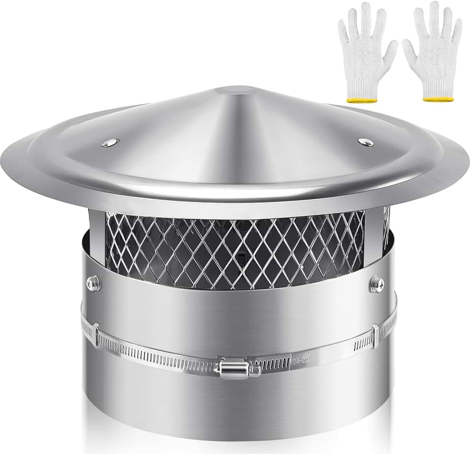12" Chimney Cap with Screen & Rain Cover,304 Stainless Steel