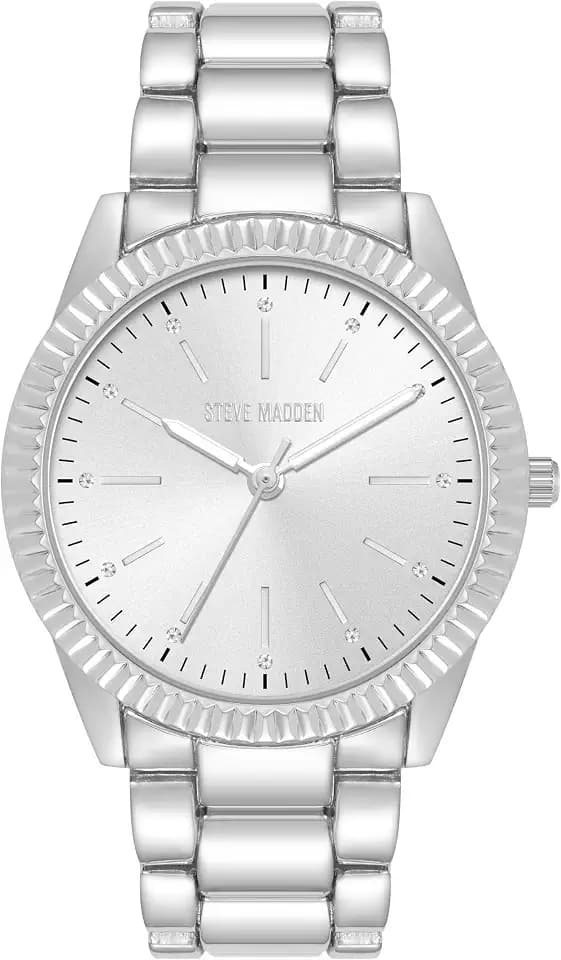 Steve Madden Frauen echtes kristallakentisches Armband Uhr