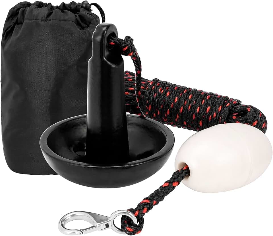 MARINE SYSTEM Mushroom Anchor Kit for Kayaks, Canoes, Paddle Boardswith Rope and Marker Buoy