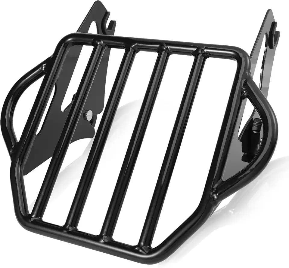 Black Detachable Two-Up Luggage Rack Motorcycle Rear Mounting Rack for Harley Touring Road King Street/Road/Electra Glide CVO Limited Custom 2009-2026