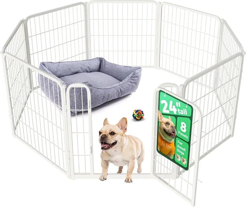 FXW Homeplus Indoor Dog Playpen, 24" H, 8 Panels, for Puppies & Small Dogs