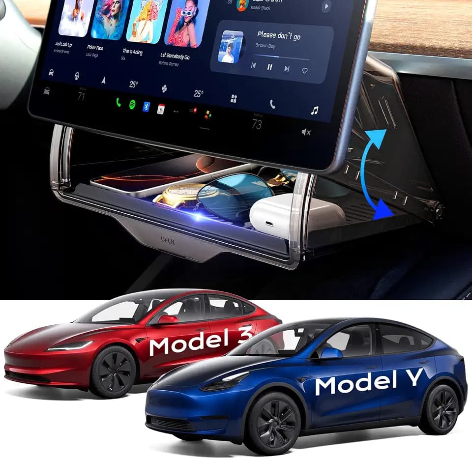 TAZENI for Tesla Model Y & 3 Under Screen Storage, fit Juniper, Highland