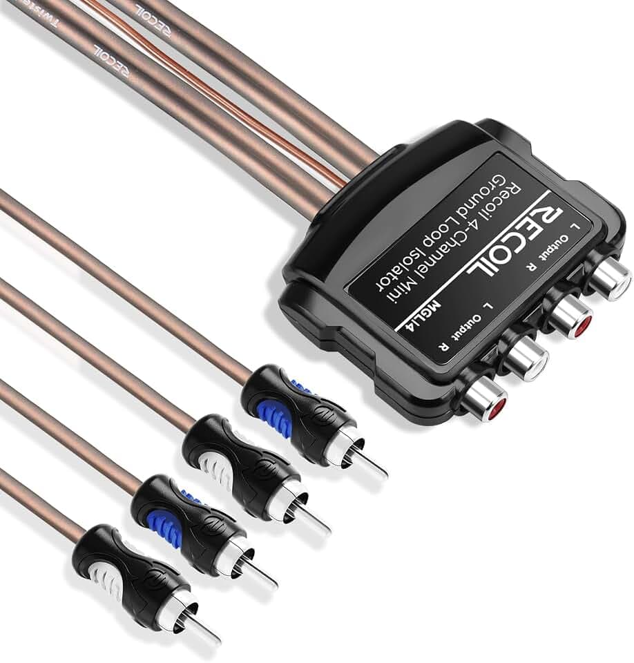 RECOIL MGLI4 4-Channel RCA Stereo Ground Loop Isolator Car Amp Filter Audio