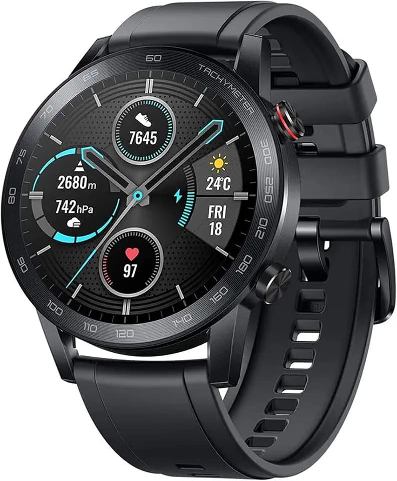 Honor MagicWatch 2 Smartwatch, 14 Tage Akkulaufzeit, 15 Fitnessmodi, SpO2-Monitor, Überwachung der Herzfrequenz beim Schwimmen, Stress-Schlaf-Tracking, Bluetooth-Anruf, 46 mm schwarz
