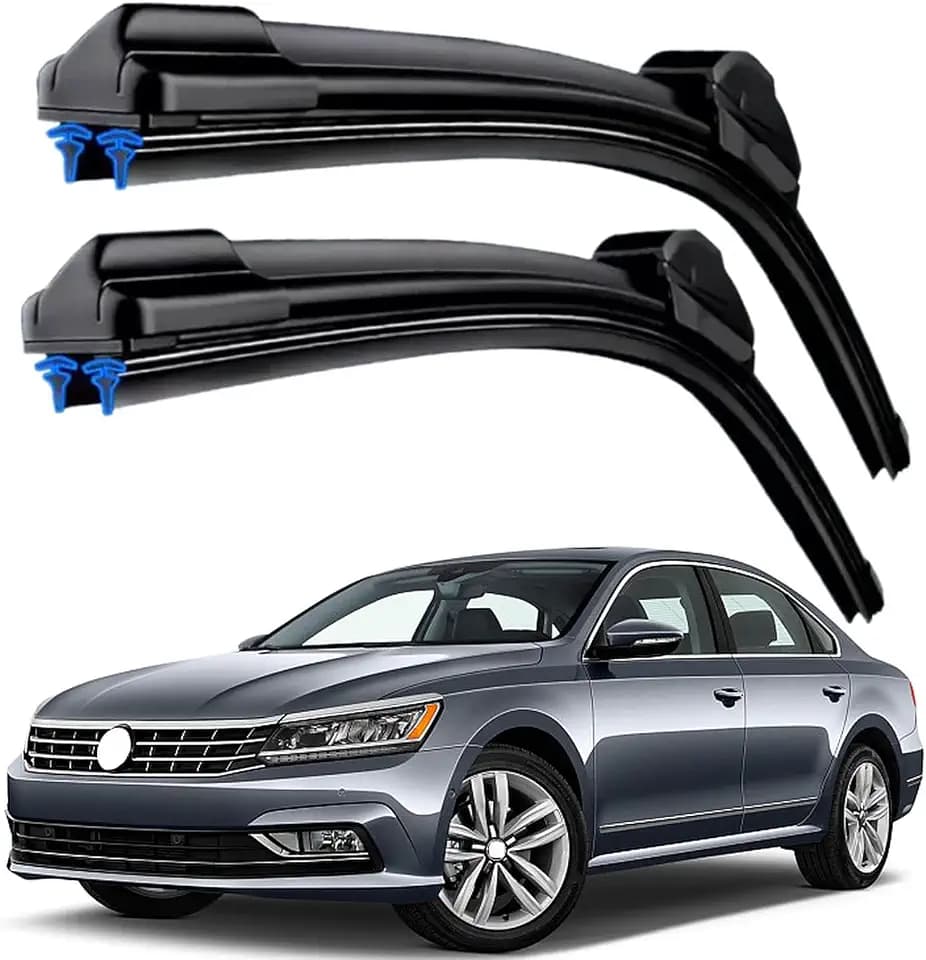 Dual Rubber Blade Windshield Wipers For VW Volkswagen Jetta 2011-2023 Passat 2012-2018 CC 2013 2014 2015 2016 2017 Automotive Replacement Wiper Blades 24"+19" Top Lock