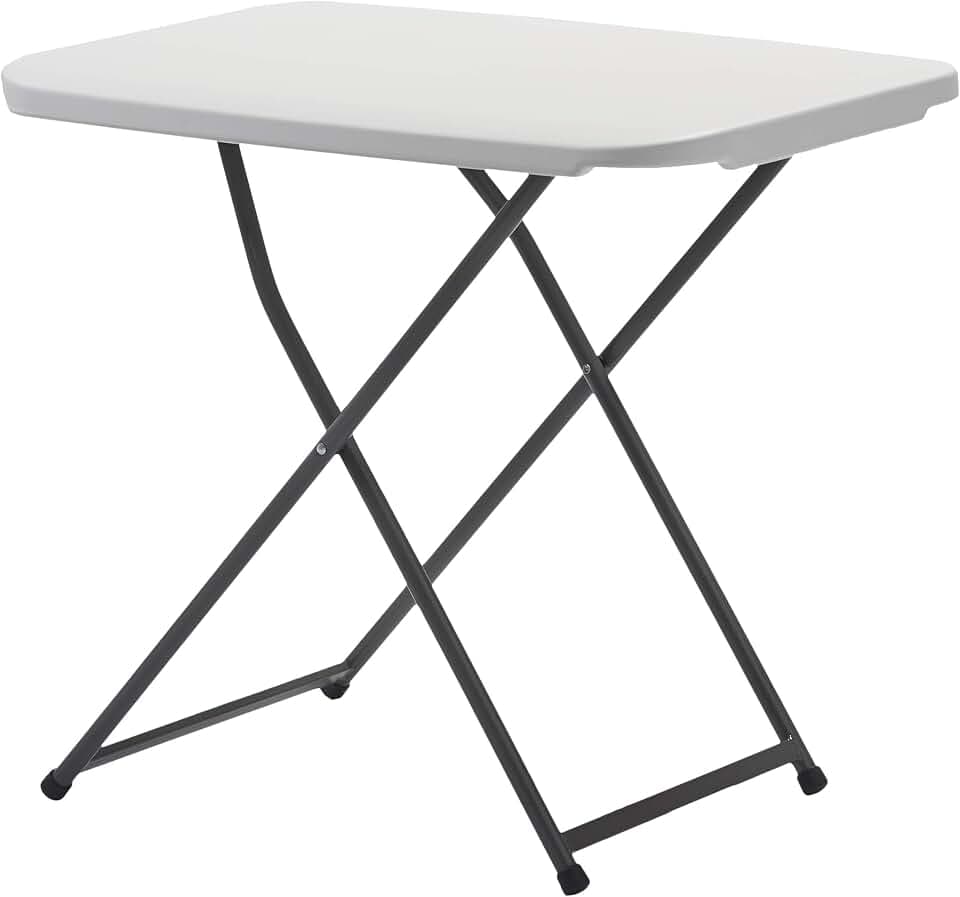 KG KITGARDEN - Klappbarer und höhenverstellbarer Beistelltisch, 75 x 50 x 56-73 cm, weiß, faltbar