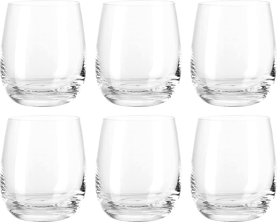 Leonardo Tivoli Trink-Gläser 6er Set, spülmaschinenfeste Wasser-Gläser, Trink-Becher aus Glas im modernen Stil, klein, 360 ml, 020960