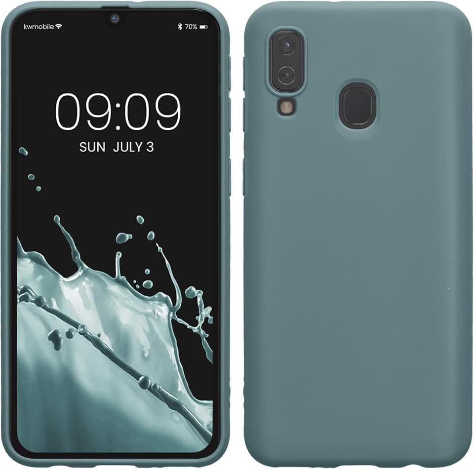 kwmobile Hülle für Samsung Galaxy A40 TPU Case - Handyhülle unterstützt kabelloses Laden, Flexible Schutzhülle, gummiertes Cover in Arctic Night