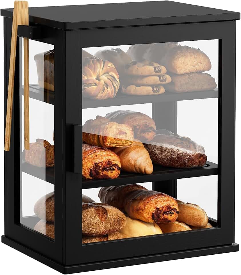 WOWLIVE Bread Box for Kitchen Countertop, 3 Layers Bread Storage Container