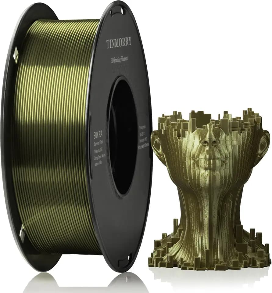Silk PLA Filament 1.75mm, TINMORRY 3D Drucker Filament, 1 kg, 1 Spule, Seide glänzende Bronze