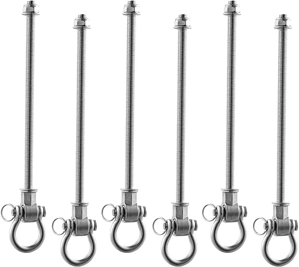 VEVOR Swing Hangers, 6 Pack Heavy Duty Swing Brackets, 850 lbs Each Load Capacity, Smooth Bearing, Stainless Steel Hangers, Ideal for Hammocks Playground Porch Yoga Boxing Bag Indoor Outdoor, Silver