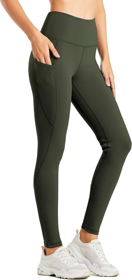Willit Women's Fleece Lined Leggings Water Resistant Winter Pants 4 Pockets