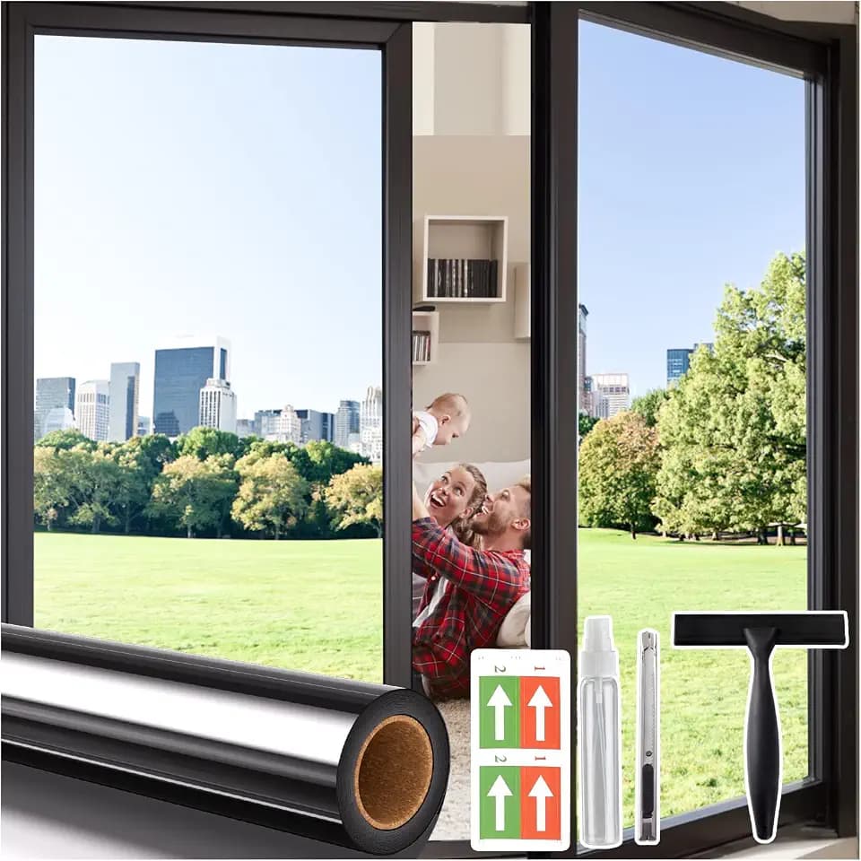 Coavas One Way Privacy Window Film with 3 Tools, Black 29.5"x 78.7"