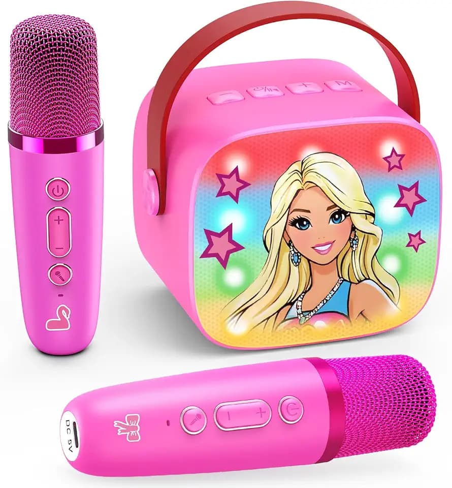 Geschenk Mädchen 3-12 Jahre, Karaoke Maschine Kinder mit 2 Karaoke Mikrofon | Prinzessin Geschenke Spielzeug ab 3-12 Jahre Mädchen, Microphone Bluetooth, Ideal für Geburtstage, Ostern und Weihnachten