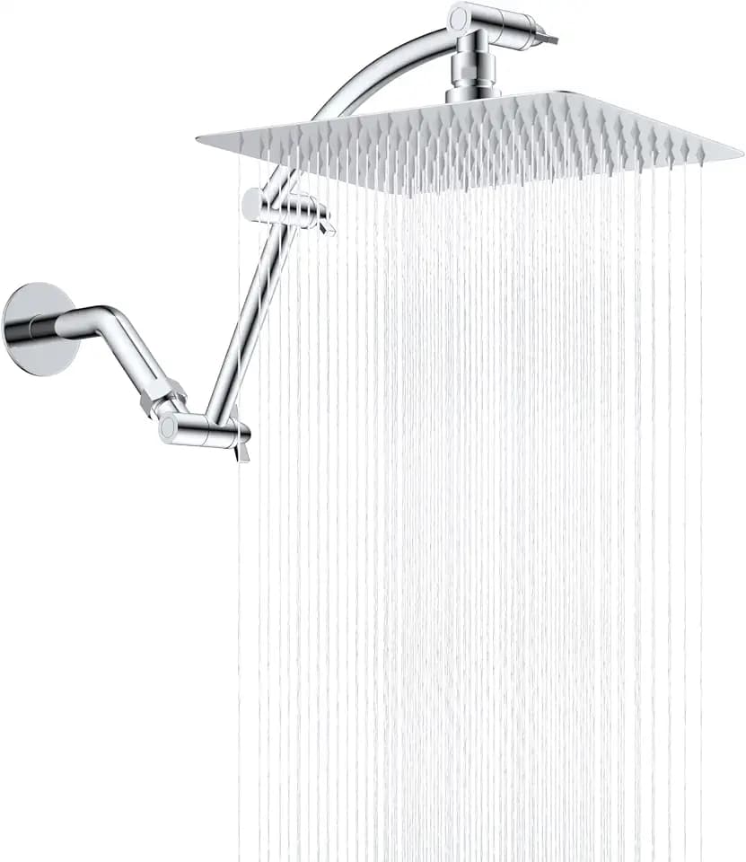 Hibbent All Metal 10'' Rain Shower Head with 16'' Extension Arm, Chrome