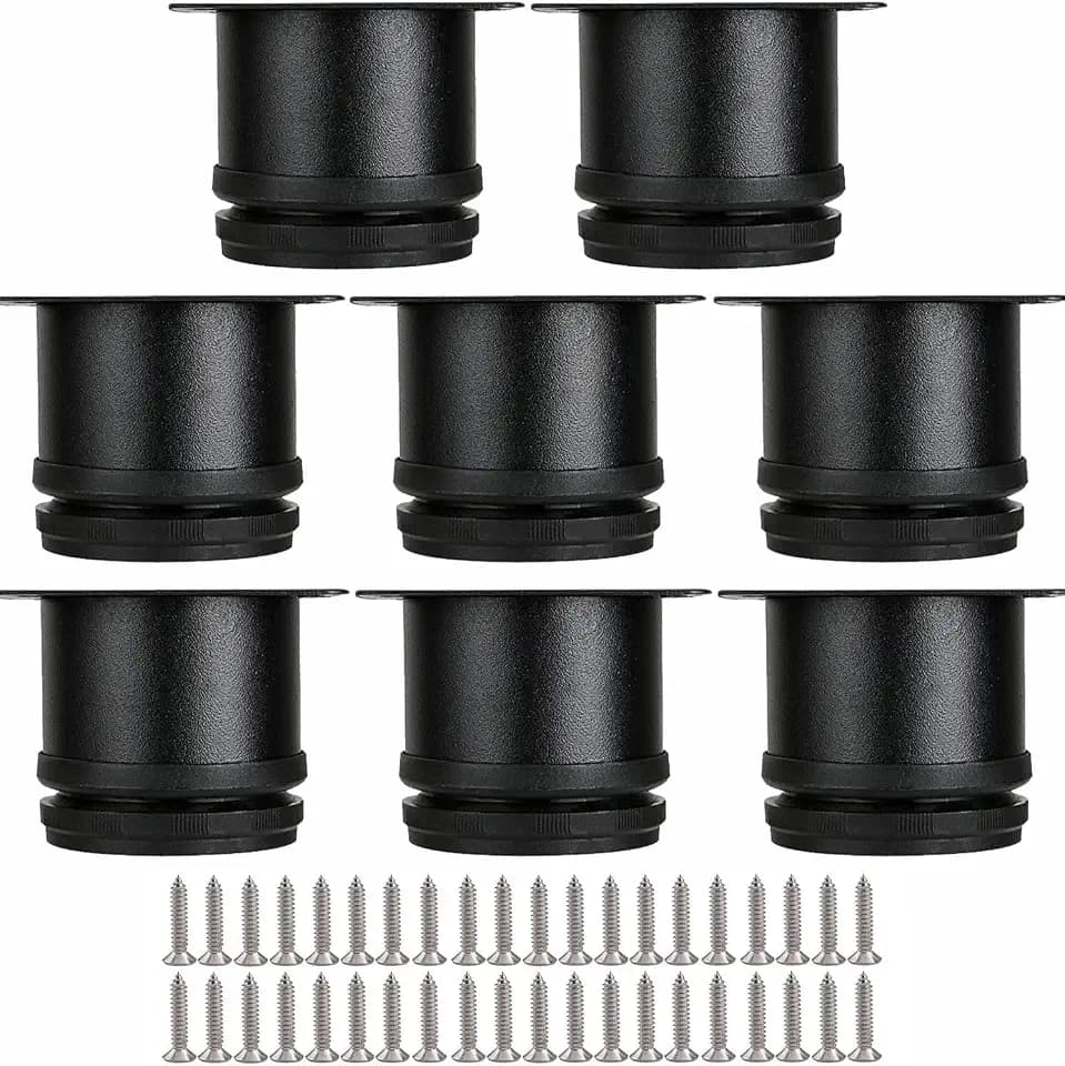 ASelected 8 Stück Möbelfüße Verstellbar Schwarz 50mm, Ø 50 mm Runde Möbelfüsse aus Edelstahl Verstellbare Möbelfüße Metall, Schrankfüsse Silber, Sofafüße Metall, Couch füße für Möbel Projekt