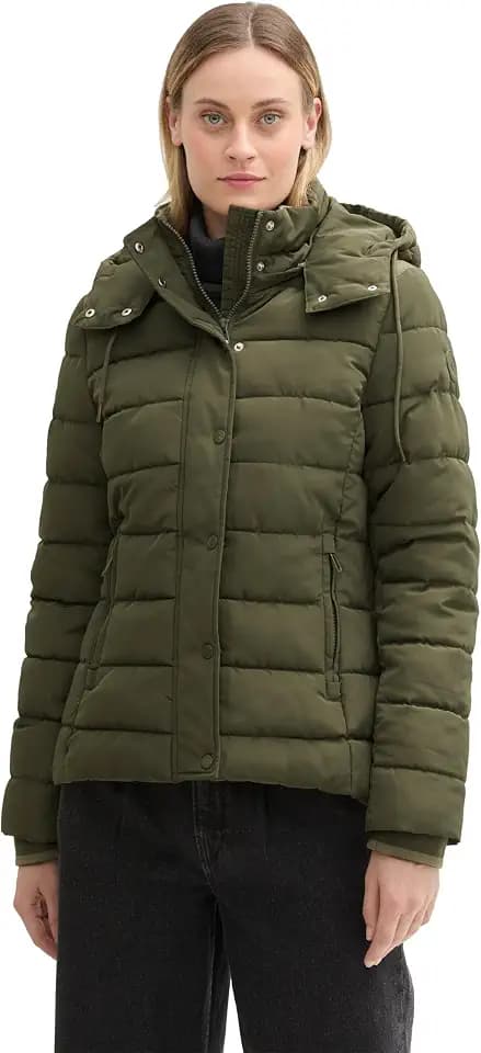 TOM TAILOR Damen 1042910 Steppjacke mit abnehmbarer Kapuze
