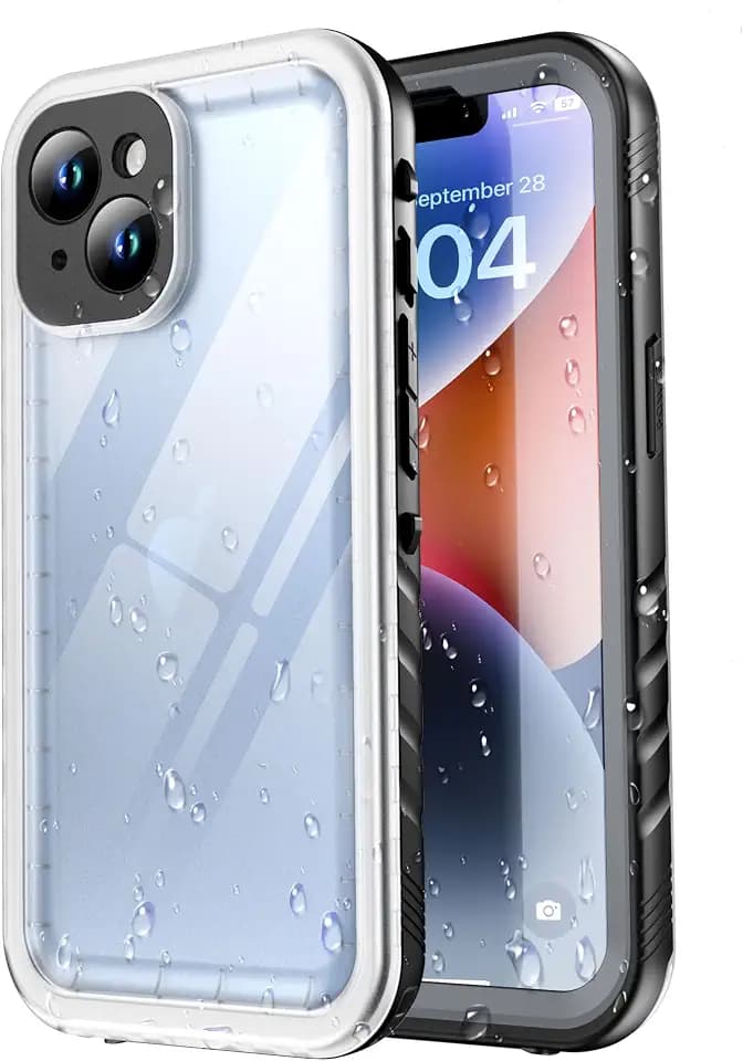 SPORTLINK für iPhone 14 wasserdichte Hülle 360 Grad, Schwarz/transp