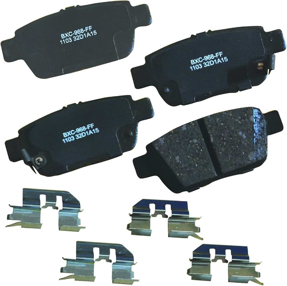 Bendix Premium SBC1103 Ceramic Rear Brake Pads for Acura TL 2014-2009, Honda Ridgeline 2014-2006