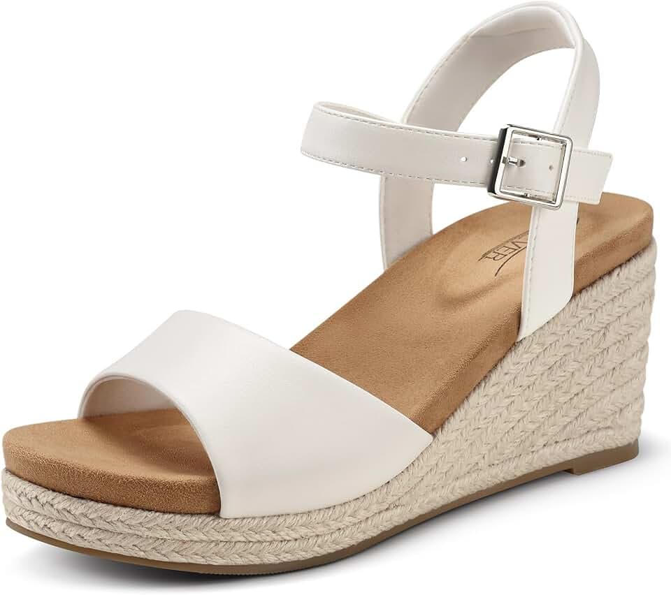 SHIBEVER Women's Wedge Sandals Comfortable: Dressy Platform Espadrilles