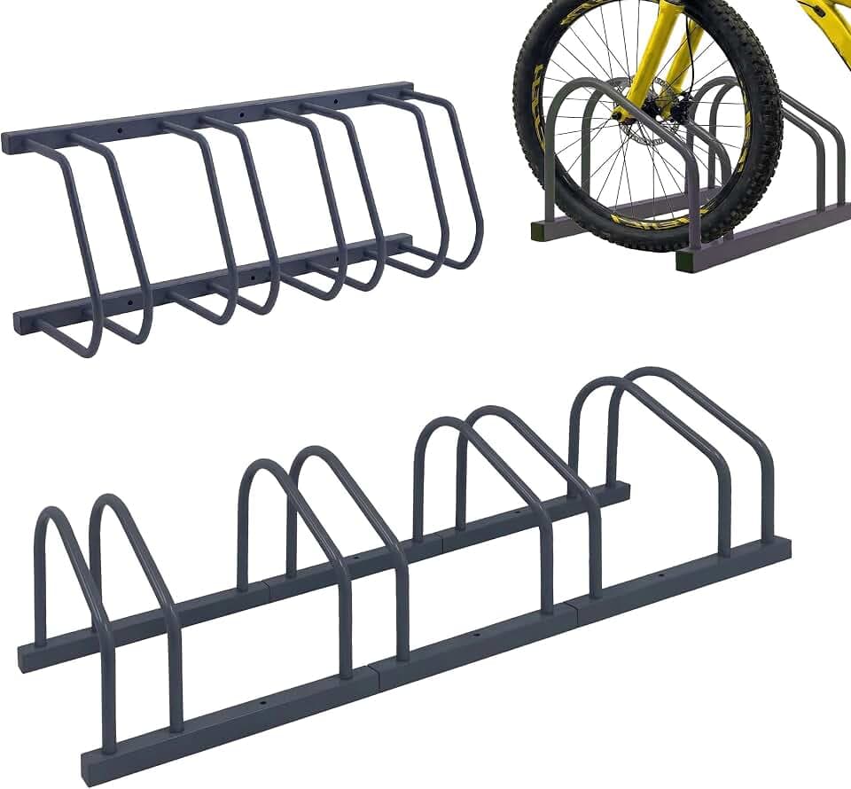 Relaxdays Fahrradständer Boden & Wandmontage, 4 Räder, anthrazit