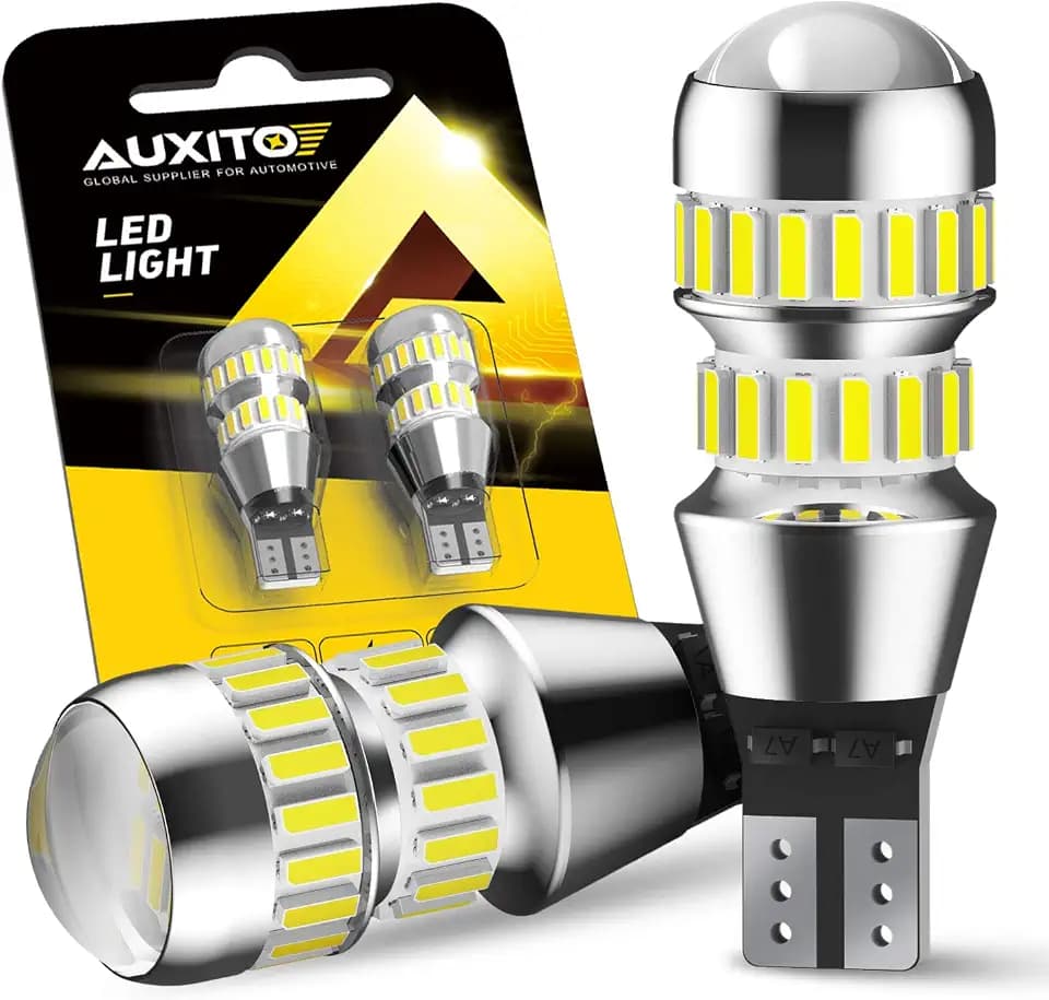 AUXITO 912 921 LED Bulb Reverse Light Bulbs, 600% Ultra Bright White, Non-polarity 906 W16W T15 904 922 921 LED Automotive Lighting Reverse Back Up Parking Light, Car Accessories, Pack of 2