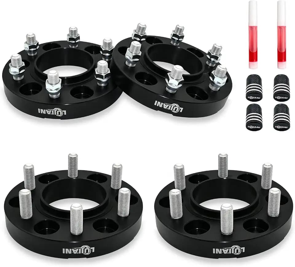 4 Pack 6x135mm Wheel Spacers for 2015-2025 F150 4WD Expedition Navigator, 1" Thick Forged Hubcentric Tire Spacer, M14x1.5 Thread Studs & 87.1mm Centric Bore, 6 Lug Hub Centric Wheel Adapters