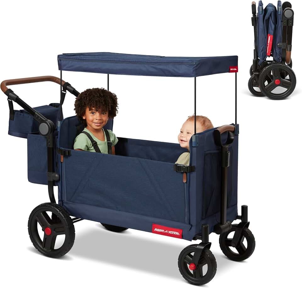 Radio Flyer Atlas Stroll ’N Wagon, Blue, For Ages 1+