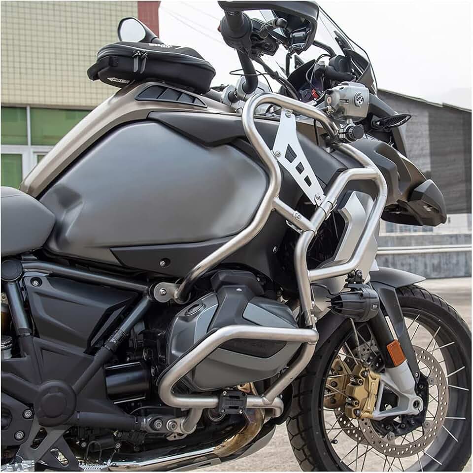Motorcycle Tank Side Protection Highway Crash Bar Extension Full Body Engine Guard Accessories for B-M-W R1250GS Adventure R 1250 GS R 1250GS ADV 2018 2019 2020 2021 2022 2023 2024 (Silver)