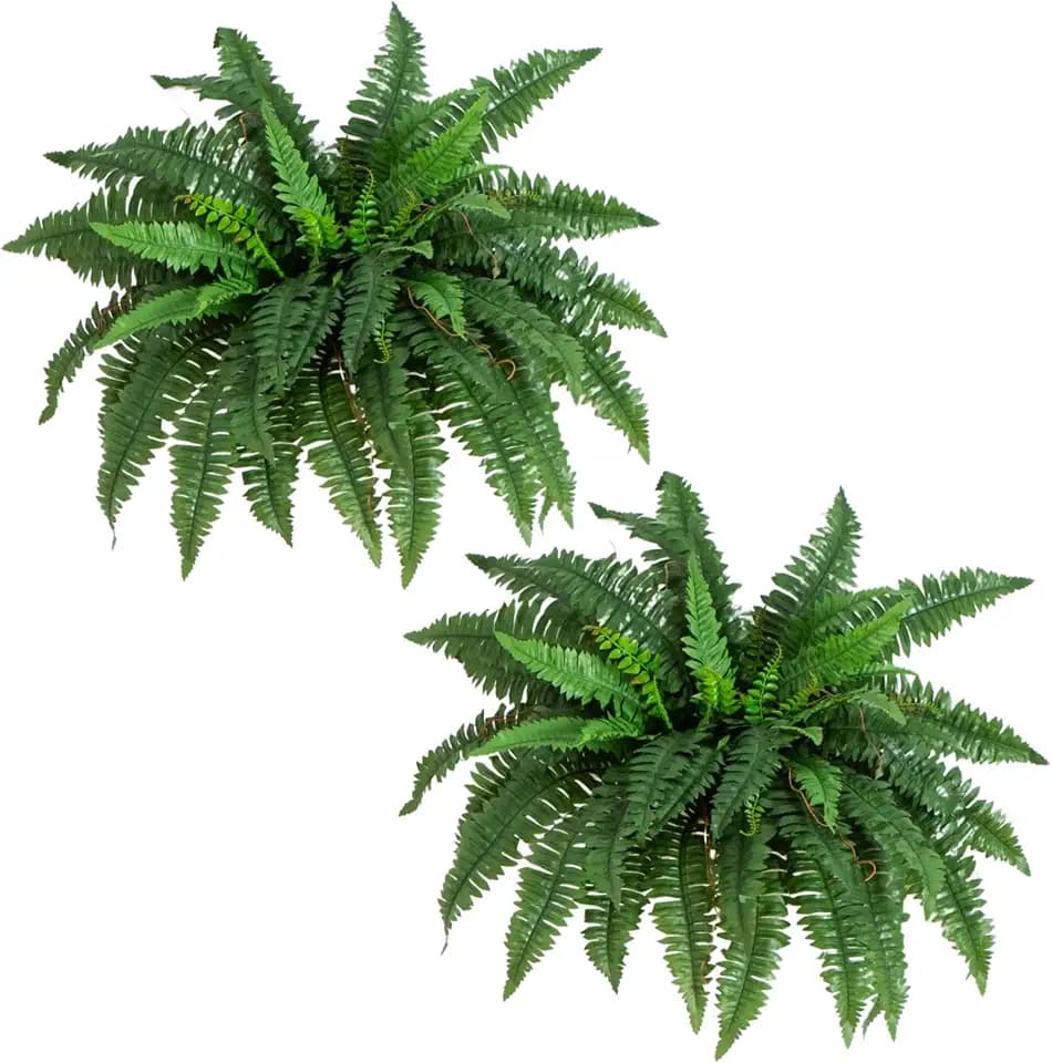 Nearly Natural 40 in Artificial Boston Fern Indoor Plant (Set of 2)