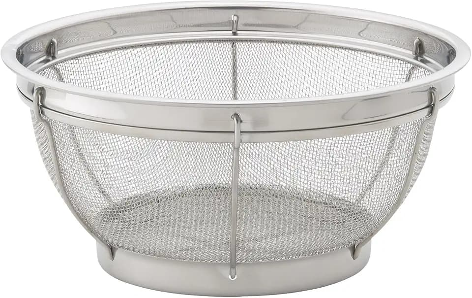 HIC Kitchen Reinforced Mesh Colander, 10-Inch, 18/8 Stainless Steel