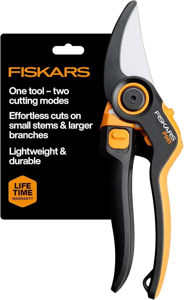Fiskars DualAction 2-in-1 Bypass Pruners, 1" Cut Capacity Garden Clippers