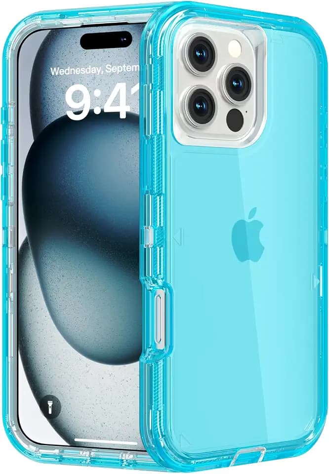 Follaroma for iPhone 16 Pro Case, Shockproof, Crystal Blue