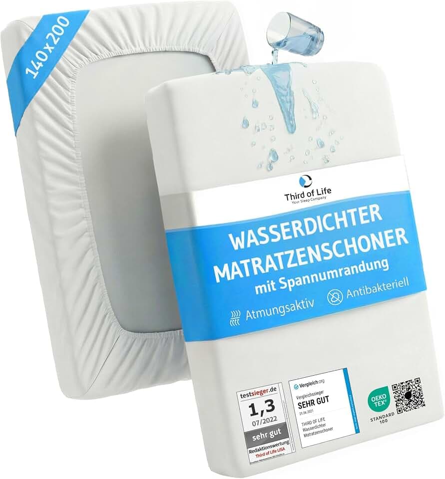Matratzenschoner 140x200cm wasserdicht, Atmungsaktiver Matratzenbezug