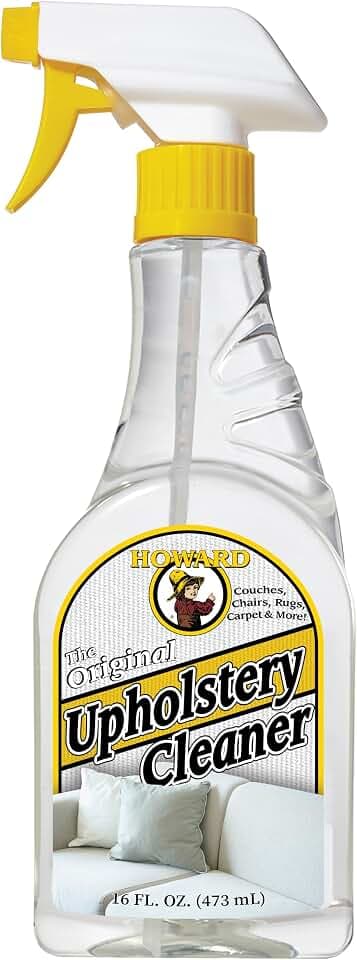 HOWARD Products Upholstery Cleaner for Furniture, Couches, Chairs, Rugs, and Carpet Stain Remover, Couch Cleaner, 16 oz Spray Bottle