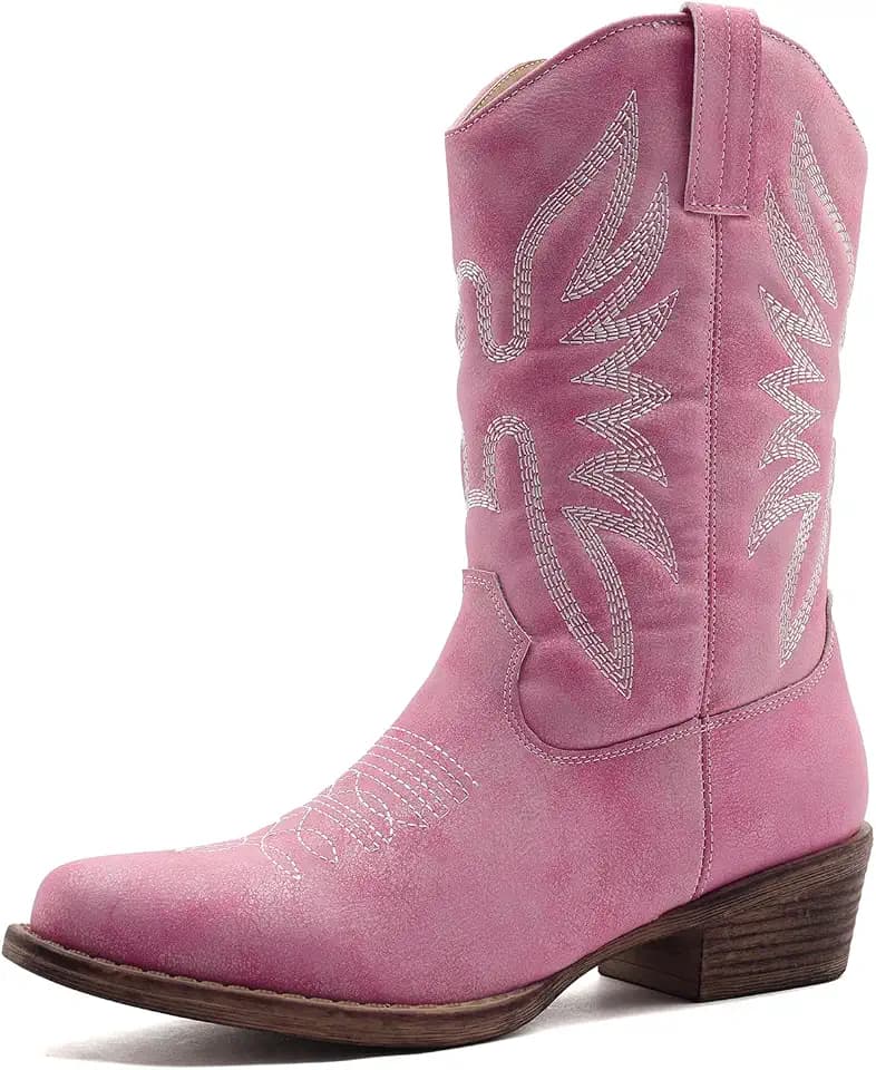 GLOBALWIN Cowboy Boots for Women, Mid-Calf Western Style