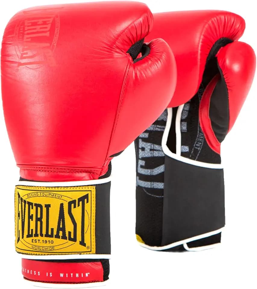 Everlast 1910 Classic Trainings-Boxhandschuhe aus Leder, für Sandsack & Pratzen, Klettverschluss, dreifache Polsterung, ergonomischer Griff – Original Everlast