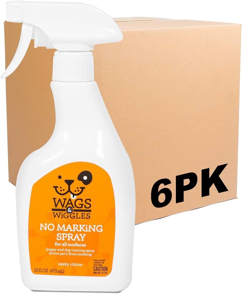 Wags & Wiggles No-Marking Deterrent Training Spray, 16 Fl Oz, 6-Pack