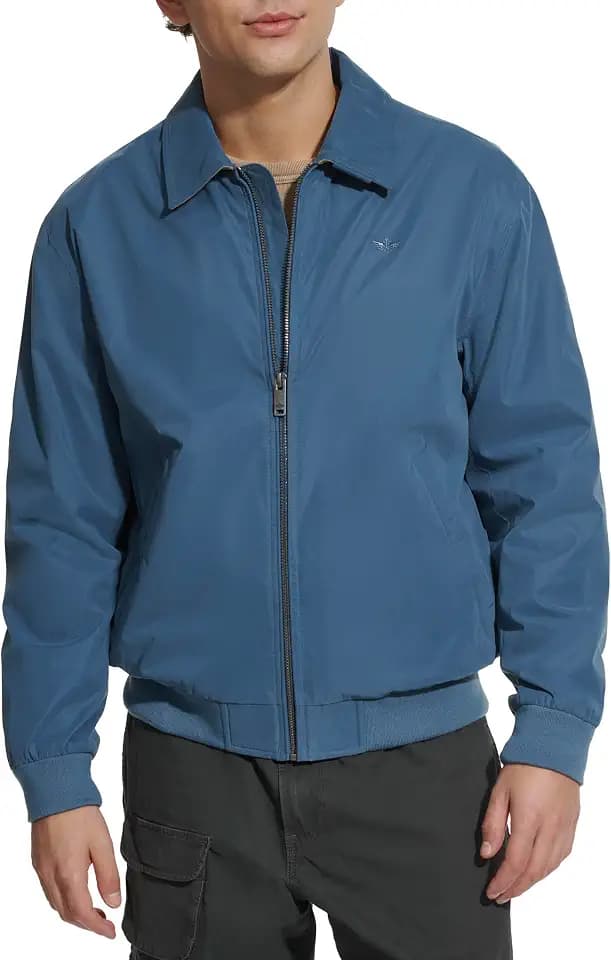 DOCKERS Men's Micro Twill Golf Bomber Jacket Coat