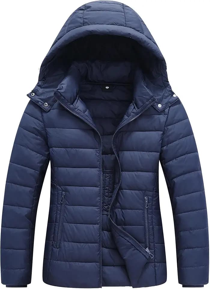 TDYPCI Damen Wintermantel Leichte wasserdichte Pufferjacke - Gesteppter kurzer Daunenmantel für Damen, warme Winterjacke