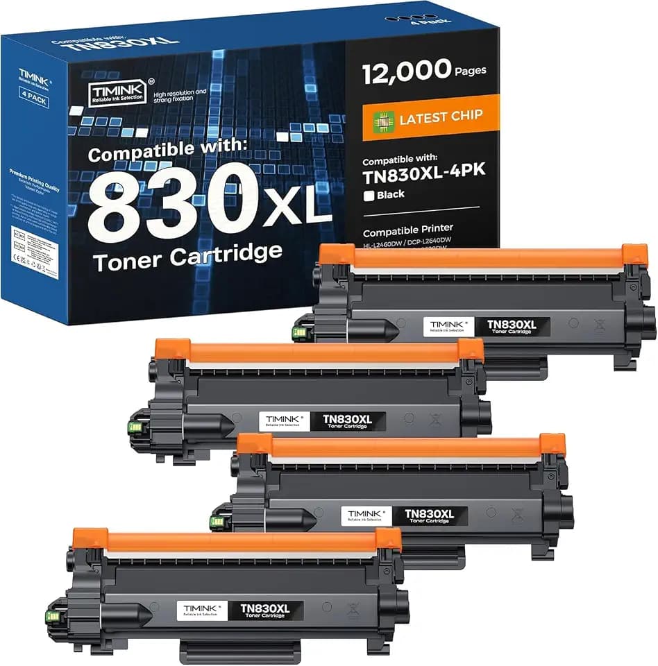 TN830XL Toner Cartridge Replacement for Brother TN830XL TN830 4 Pack
