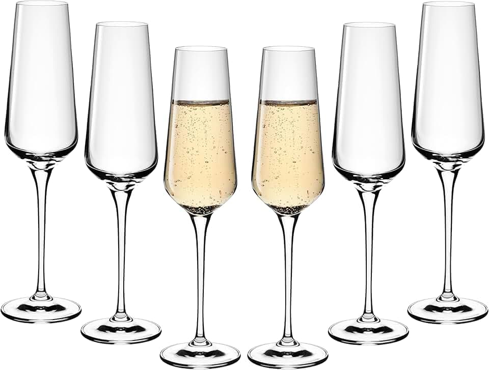 Gerlach 1760 Sektgläser 6 Stück 200 ml Champagnergläser Sektkelche Glas Sektglas Weingläser Spülmaschinenfest Modern